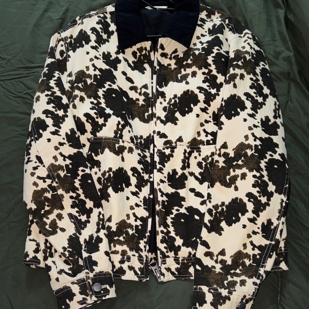Zara Black and White Patterned Bomber Jacket